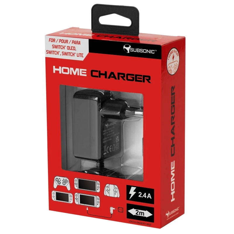 Cargador de pared SUBSONIC SA5399 15W diseño compacto para dispositivos Switch