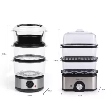 Salter EK5885VDE Vaporera compacta de 3 niveles