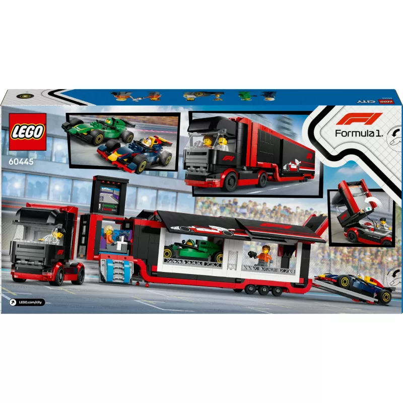 LEGO CITY 60445 F1 - Camión con coches de F1 RB20 y AMR24