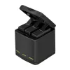 Cargador de tres canales Telesin GP-BNC-801 para GoPro Hero5/6/7/8 con compartimento de carga para 2 baterías