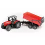Modelo de tractor BRUDER Massey Ferguson 7480 con remolque basculante