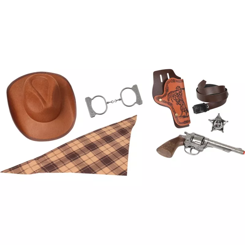Set cowboy de juguete Pulio Modelo 155880/0 con sombrero — accesorio Gonher