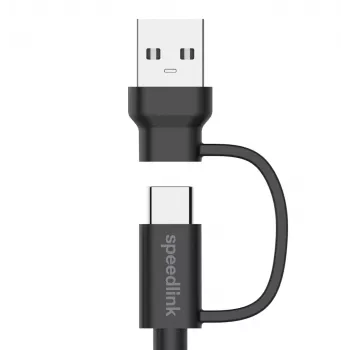 Cable USB 3.2 Gen 1 (3.1 Gen 1) Speedlink SL-460101-BK, 3 m, USB A/USB C a USB C, negro