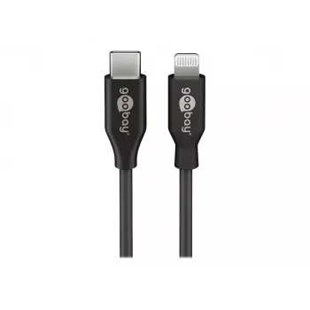 Goobay Cable de carga y sincronización USB-C™, 1 m, negro - Cable MFi para Apple iPhone/iPad negro (39445)