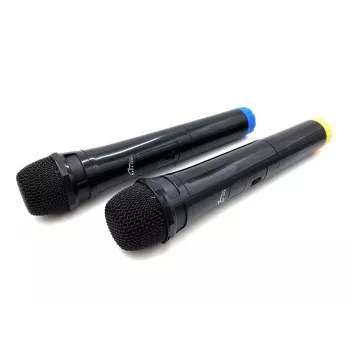 Micrófono karaoke MEDIA-TECH MT395 Accent Pro — con cable, negro, interruptor de encendido/apagado, alcance máx. 20 m, pack de 2