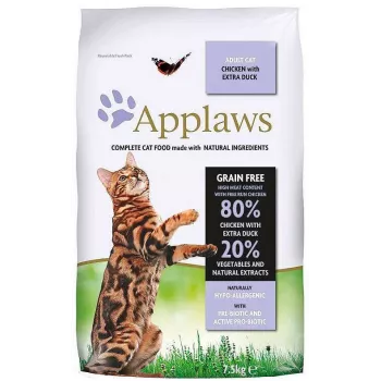 APPLAWS Pollo con Pato - Alimento seco para gatos - 7,5 kg