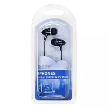 Auriculares in-ear con cable VAKOSS LT-437EX, binaural, 3,5 mm, cable de 1 m, 32 Ω, 20–20000 Hz, cerrados, negro