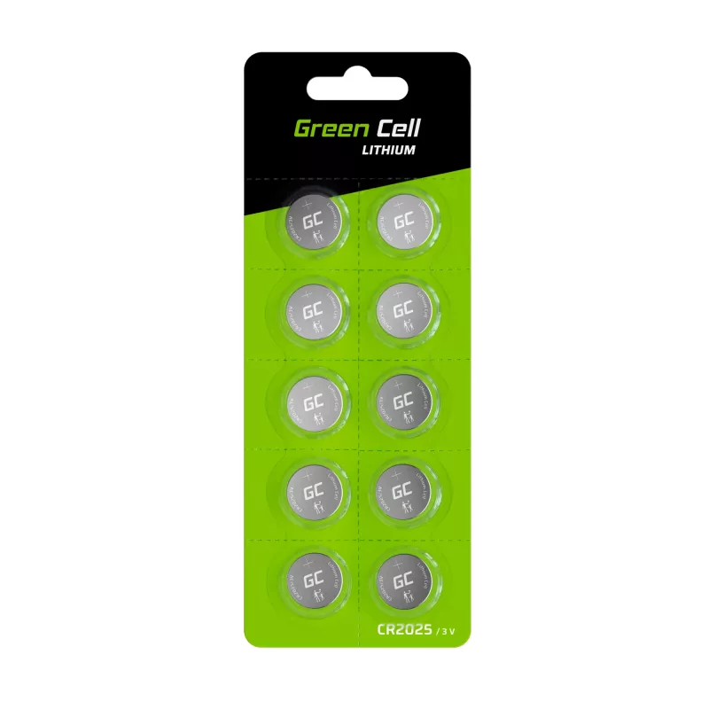 Green Cell blíster 10x pila de litio CR2025 3V 160mAh pila de botón