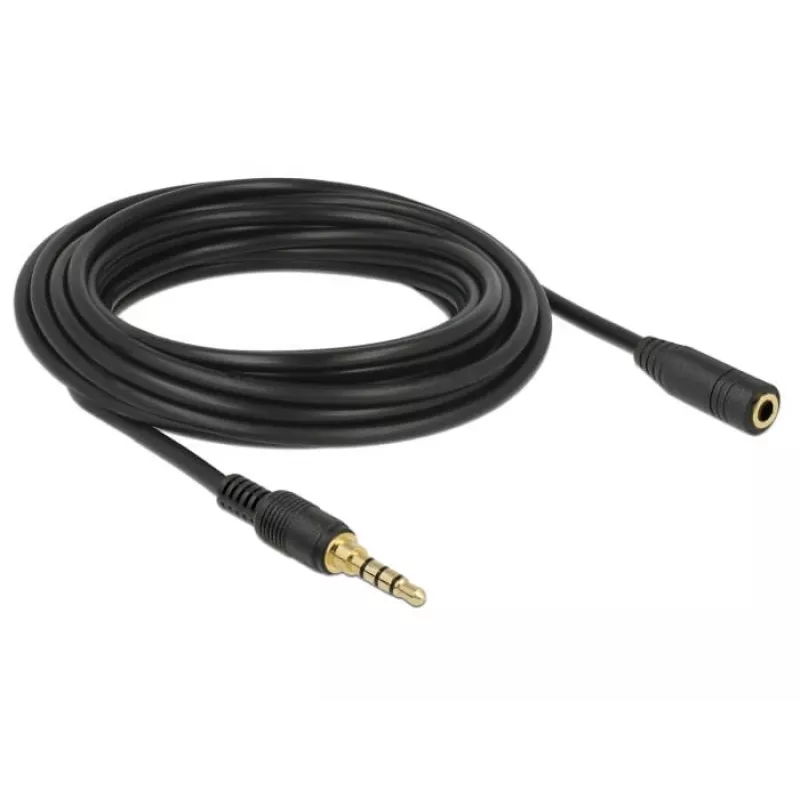 Cable de audio DeLOCK 85635 3,5 mm conector macho a conector hembra 5 m negro