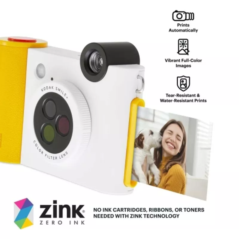 Cámara instantánea Kodak SMILE+, 2x3 pulgadas, blanca
