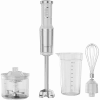 Batidora de mano, 1200W en CB, blanco, accesorio de corte Tigerzahn, varillas, robot de cocina, vaso