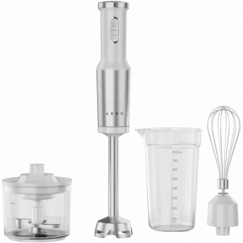 Batidora de mano, 1200W en CB, blanco, accesorio de corte Tigerzahn, varillas, robot de cocina, vaso