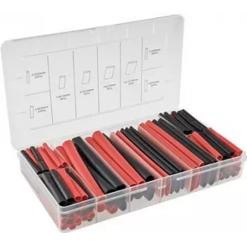 Set de tubo termorretráctil ChiliTec 142 piezas adhesivo negro/rojo ratio de contracción 3:1 (22907)