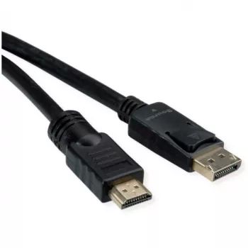 Adaptador de cable de vídeo ROLINE 11.04.5776 7.5m HDMI Type-A DisplayPort negro