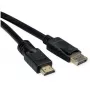Adaptador de cable de vídeo ROLINE 11.04.5776 7.5m HDMI Type-A DisplayPort negro