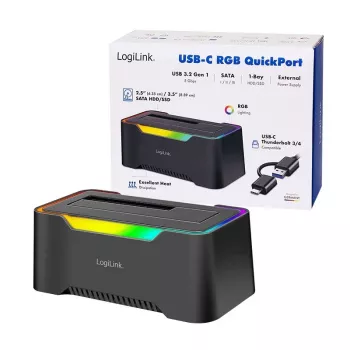 LogiLink Docking station para HDD LogiLink Quickport USB 3.2 1 puerto para 2,5/3,5 SATA (QP0035)