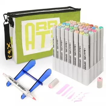 Rotuladores de doble punta Arrtx LC302628 — set de 40 colores pastel, rotuladores de doble punta