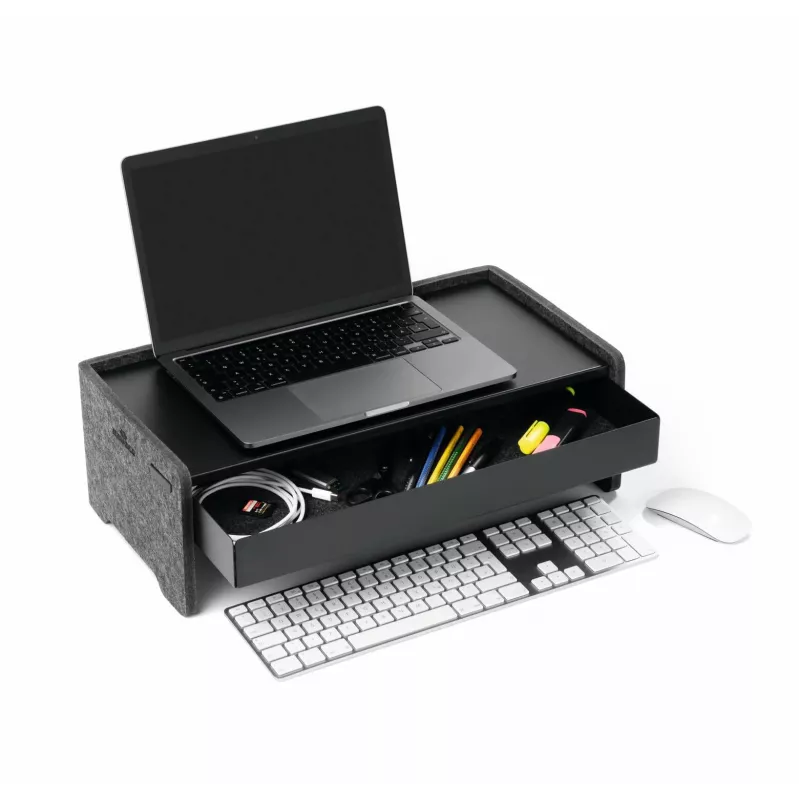 Cajón Durable 508201 Accesorio para soporte de monitor Negro Metal 468 mm Ancho 221 mm Fondo 53 mm Alto