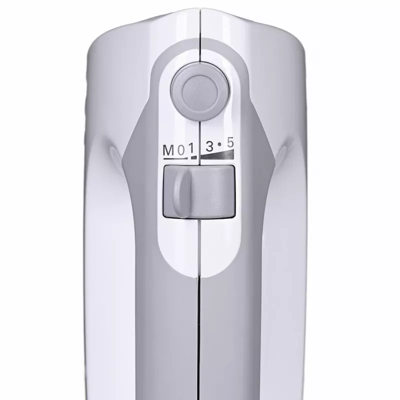 Batidora de mano Bosch MFQ36480 – 450 W, 5 velocidades con turbo, gris/blanco, varillas y ganchos amasadores