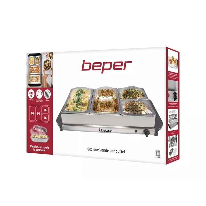 Placa de cocina Beper P101TEM002, 2 zonas de cocción, control táctil