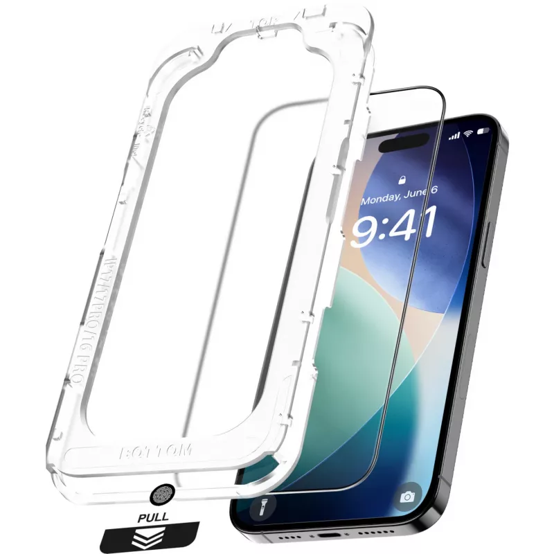 Nevox NEVOGLASS 3D 2550 protector de pantalla de cristal para iPhone 17 Air, con Easy App, transparente