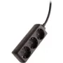Regleta de enchufes AS Schwabe 13912 negra con contacto de protección — sin interruptor