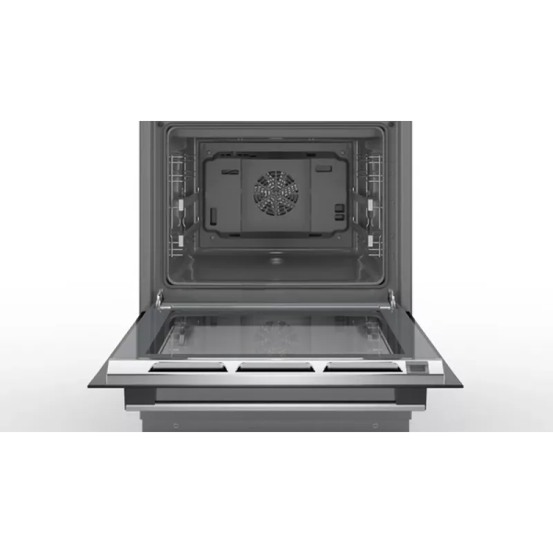 Bosch Cocina HLS79Y351U Serie 6 Placa de inducción, horno eléctrico, acero inoxidable, ancho 60 cm, grill, LCD, 63 L, profundidad 60 cm