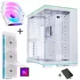 Bundle de caja para PC Lian Li O11 Dynamic EVO RGB HydroShift II LCD-S 360TL AiO + 3x ventiladores UNI FAN SL-INF 120 Reverse Blade - blanco