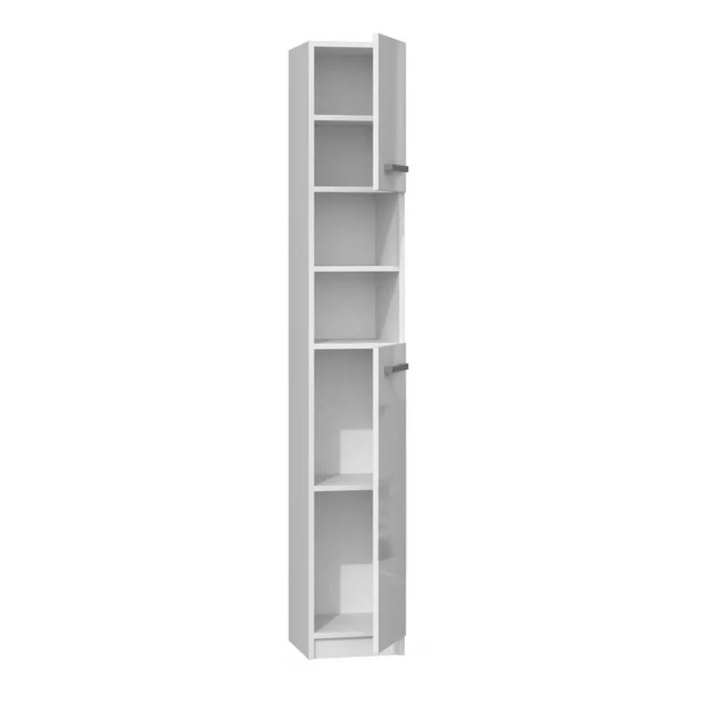 Armario de almacenamiento de baño Topeshop MARBELA en blanco brillo