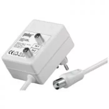 Wentronic Goobay amplificador de antena para dos dispositivos (DVB-T/DVB-T2/DVB-C) - para conectar dos receptores (TV/radio) (67226)