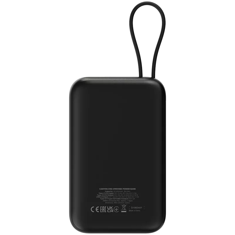 OnPower 101 con cable integrado 10000 mAh PD22.5W negro