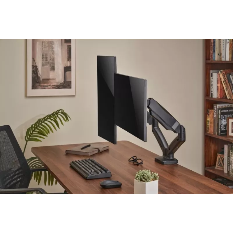 Brazo de monitor up up Economical Interactive Counterbalance doble brazo matte black VESA 75x75/100x100