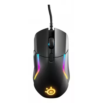 Ratón gaming STEELSERIES Rival 5 — para diestros, sensor TrueMove Air, 18.000 DPI, 9 botones programables, USB Type-A, IP54