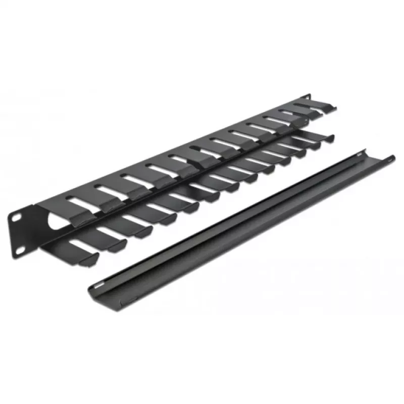 Panel de gestión de cables DeLOCK 19 pulgadas 66550 negro 1HE