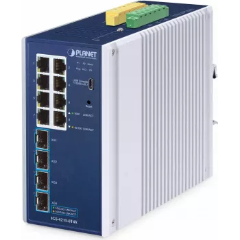 Switch gestionado PLANET IP30 Industrial L2/L4 8 puertos Gigabit Ethernet