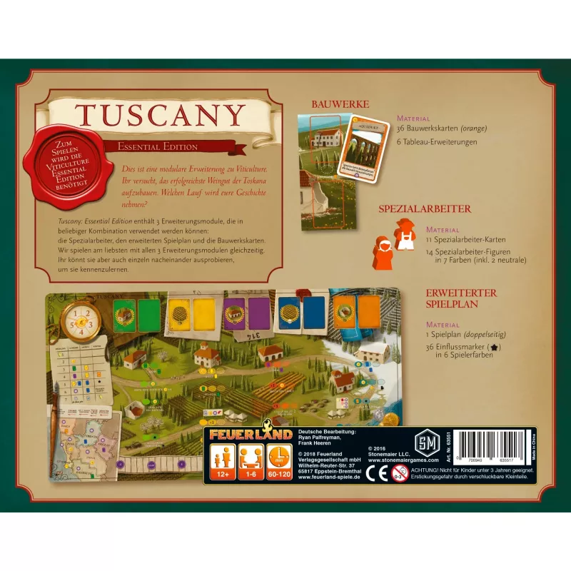 Viticulture: Tuscany Essential Edition, expansión de juego de mesa