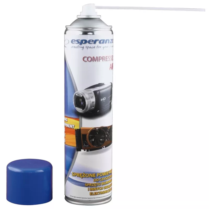 Spray de aire comprimido ESPERANZA ES118 600 ml, azul/blanco, 1 ud.