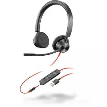 Auriculares HP POLY 3325 con cable diadema para llamadas y música, supraaurales, 20–20000 Hz, 130 g, USB Type-A, negro