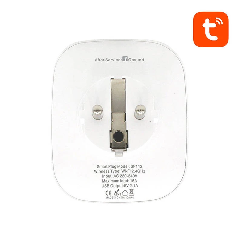 Enchufe inteligente WiFi Gosund SP112 2xUSB, 16A, Tuya