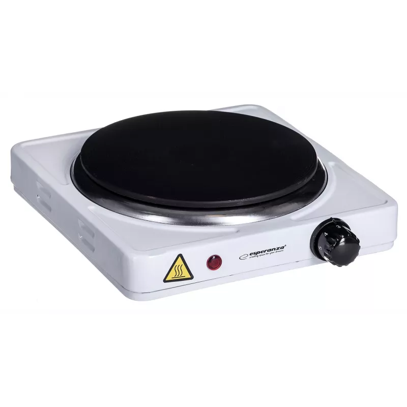 Esperanza EKH002W Pinatubo placa de cocina eléctrica de una zona con plato sellado, 1500 W, Ø18,5 cm, blanca