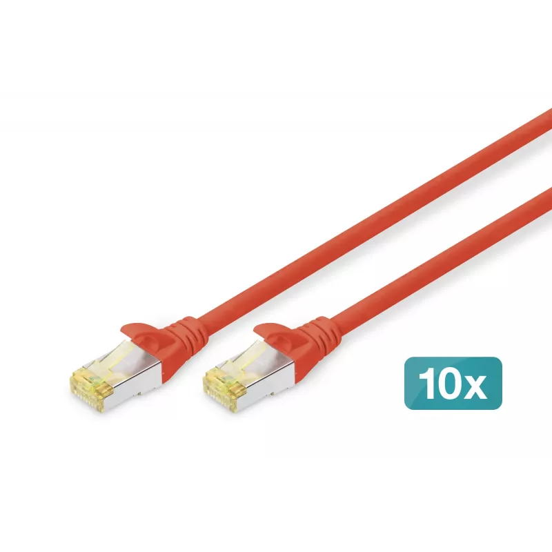 Digitus DK-1644-A-020-R-10 Cable de conexión CAT 6A S/FTP 2 m, rojo, pack de 10