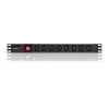Qoltec 53998 regleta de enchufes para RACK 19 | 1U | 10A | PDU | 8xIEC C13 | 2m