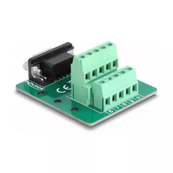 DeLOCK D-Sub 9 polos conector hembra a regleta de bornes para carril DIN 51 mm 58 mm 30 mm