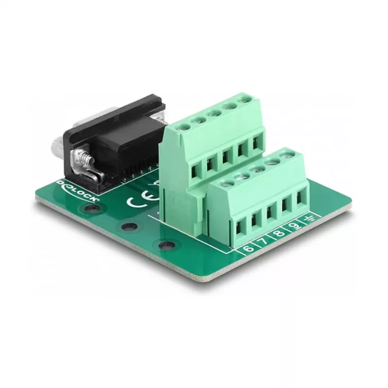 DeLOCK D-Sub 9 polos conector hembra a regleta de bornes para carril DIN 51 mm 58 mm 30 mm