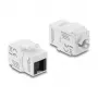 Delock 90799 Módulo Keystone RJ45 a LSA Cat.6 UTP, sin herramientas, con cubierta antipolvo, blanco/negro