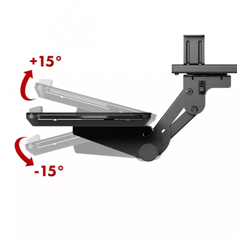 Soporte de teclado bajo mesa Maclean, regulable, máx. 5 kg, negro, MC-156 B