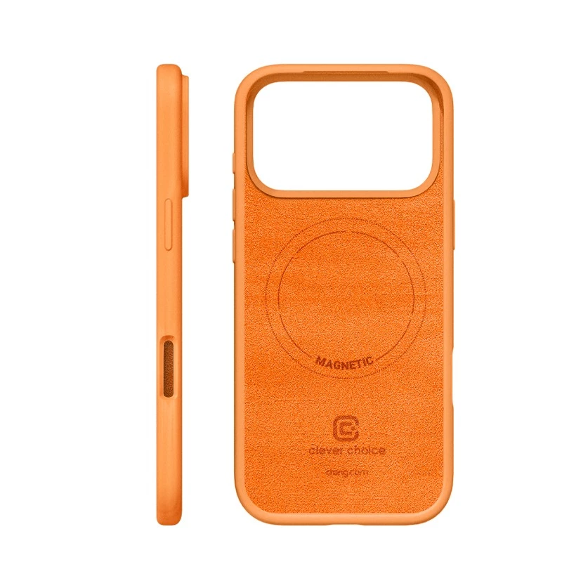 Funda protectora MagSafe Crong para iPhone 17 Pro – naranja
