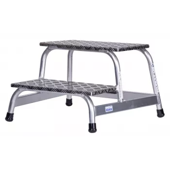 Escalón Krause 805027, aluminio 2 peldaños, carga máx. 150 kg, 680 mm de longitud, 41 cm de altura