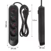Regleta de enchufes MACLEAN MCE394 B — 3 tomas + 3×USB A, 110–240V, 2,1A USB, 2500W, cable 1,5 m, negro