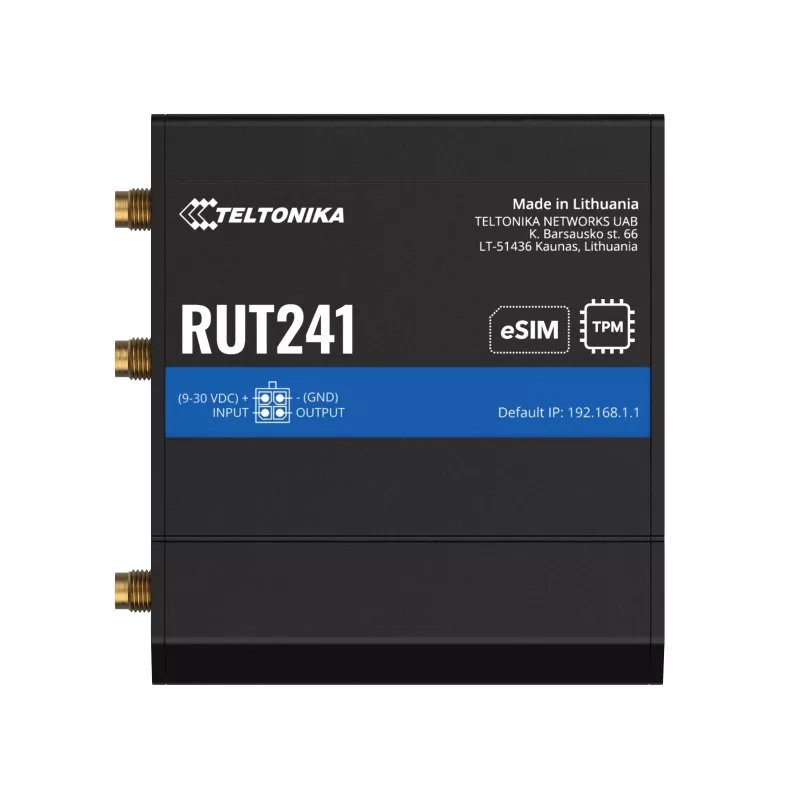 Router LTE WiFi 4 Teltonika RUT241 versión eSIM Europa con fuente de alimentación EU (RUT241210000)